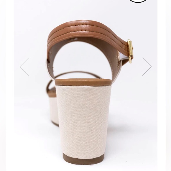 NWT BEIGE LINEN LOW HEEL WEDGE SZ 8 - Picture 8 of 9